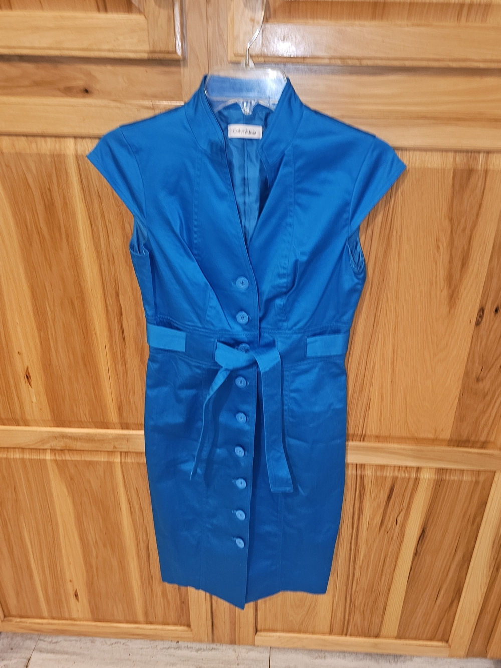 Calvin Klein Cobalt Blue Button-Front Sheath Dress